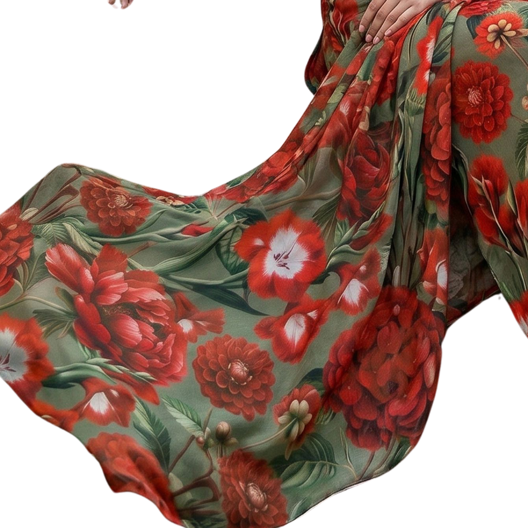 Crimson Dahlia – Premium Lawn Vol. 646 (Design 09)