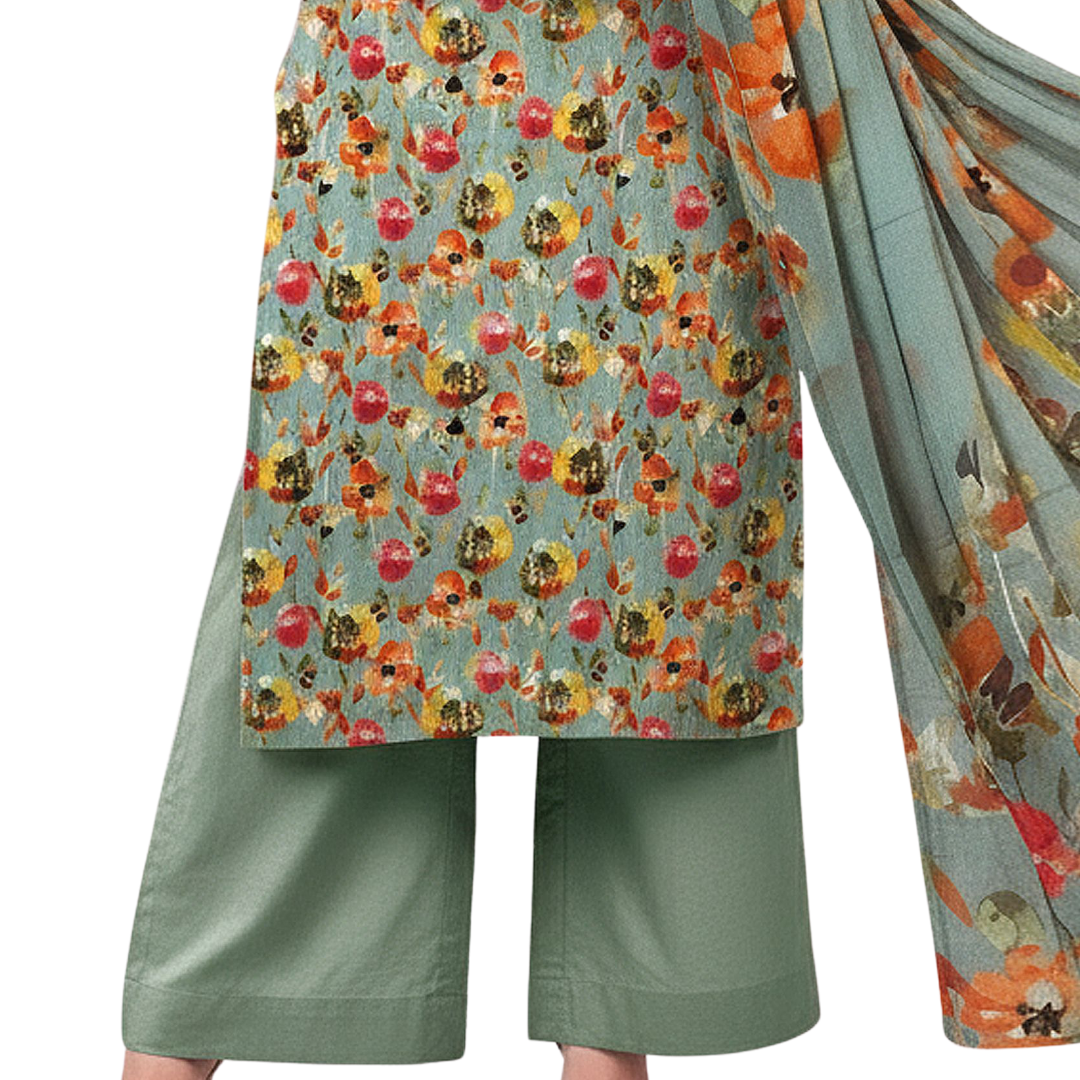 3-Piece Digital Allover Print Dabby Lawn Suit – Vol 612 (Design 6)