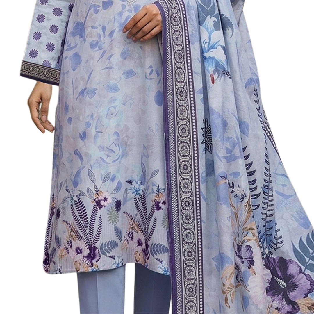 The Embroidery Suite Vol. 622 | Premium Lawn with Digital Print Voile Dupatta | Design No 03