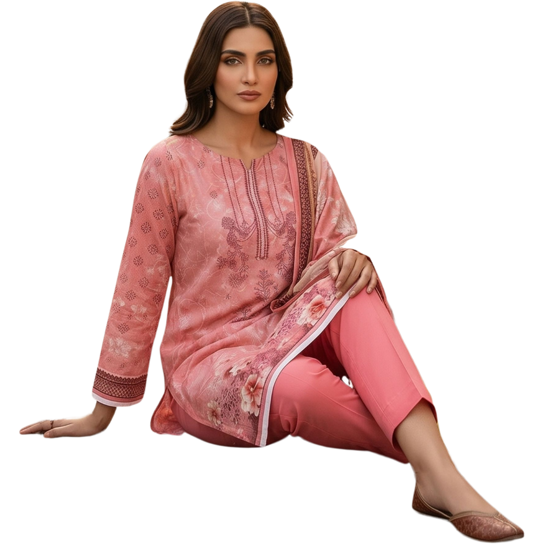The Embroidery Suite Vol. 622 | Premium Lawn with Digital Print Voile Dupatta | Design 01