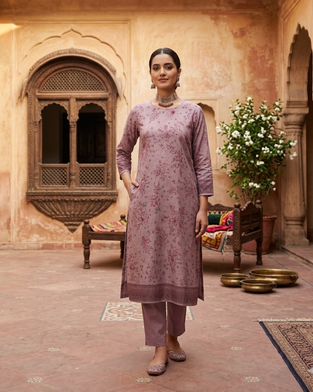 Timeless Grace: The Heritage Series | Premium Digital Print Lawn – Vol 484 (Design 06)