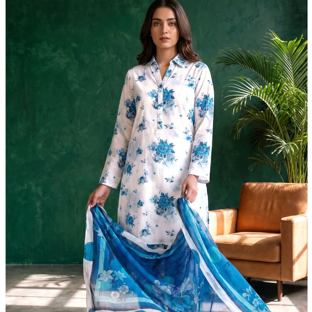Seamless Elegance: The Allover Edit | Design 10 | The Cerulean Frost Ensemble