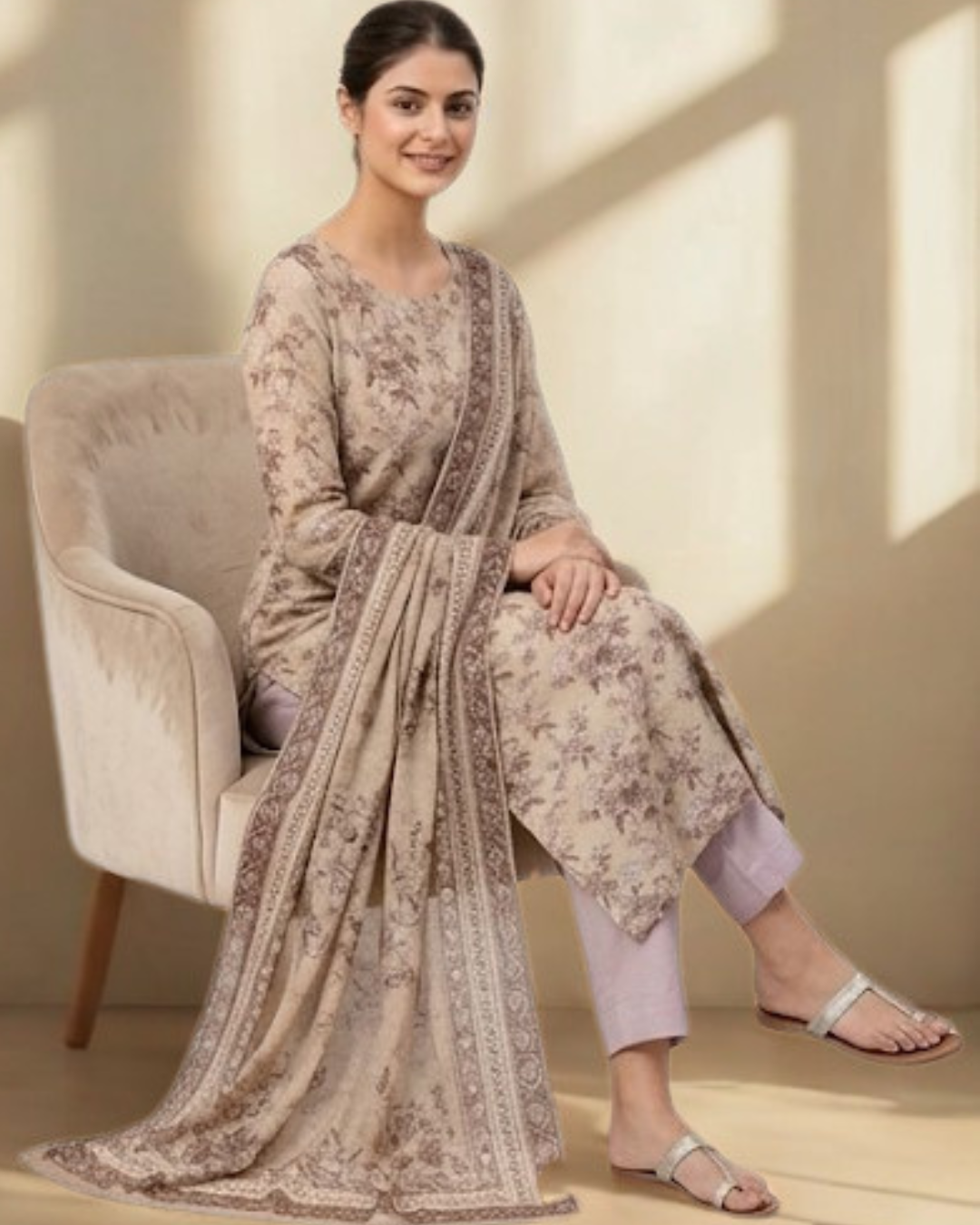 Timeless Grace: The Heritage Series | Premium Digital Print Lawn – Vol 484 (Design 08)