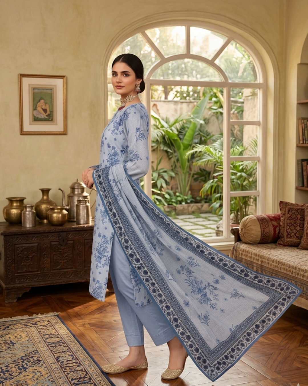 Timeless Grace: The Heritage Series | Premium Digital Print Lawn – Vol 484 (Design 03)
