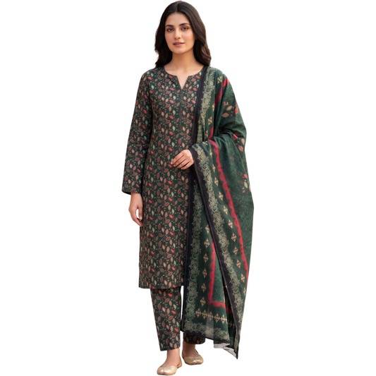 Seamless Elegance: The Allover Edit | Premium Lawn 3PC Suit desighn 10