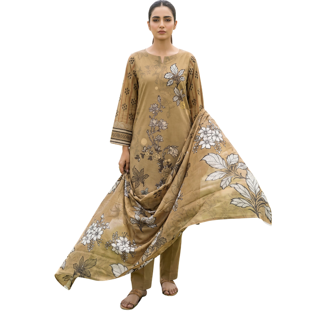 Bold & Textured: The Luxe Statement | Premium Digital Print Lawn – Vol 641 (Design 08)