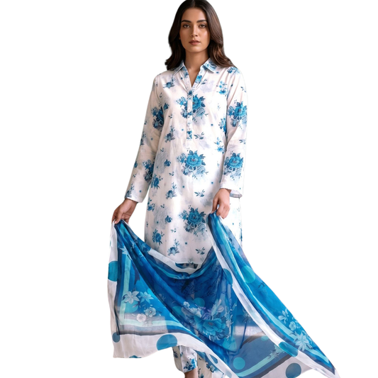 Seamless Elegance: The Allover Edit | Design 10 | The Cerulean Frost Ensemble