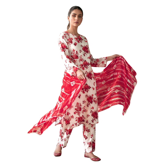 Seamless Elegance| Design 02 | The Crimson Petal Ensemble