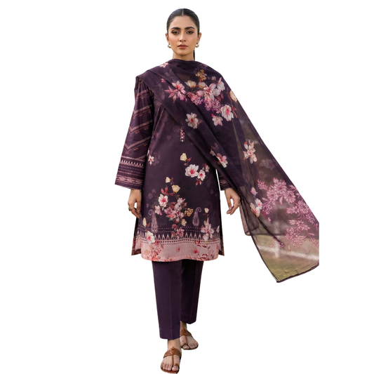 Bold & Textured: The Luxe Statement | Premium Digital Print Lawn – Vol 641 (Design 05)