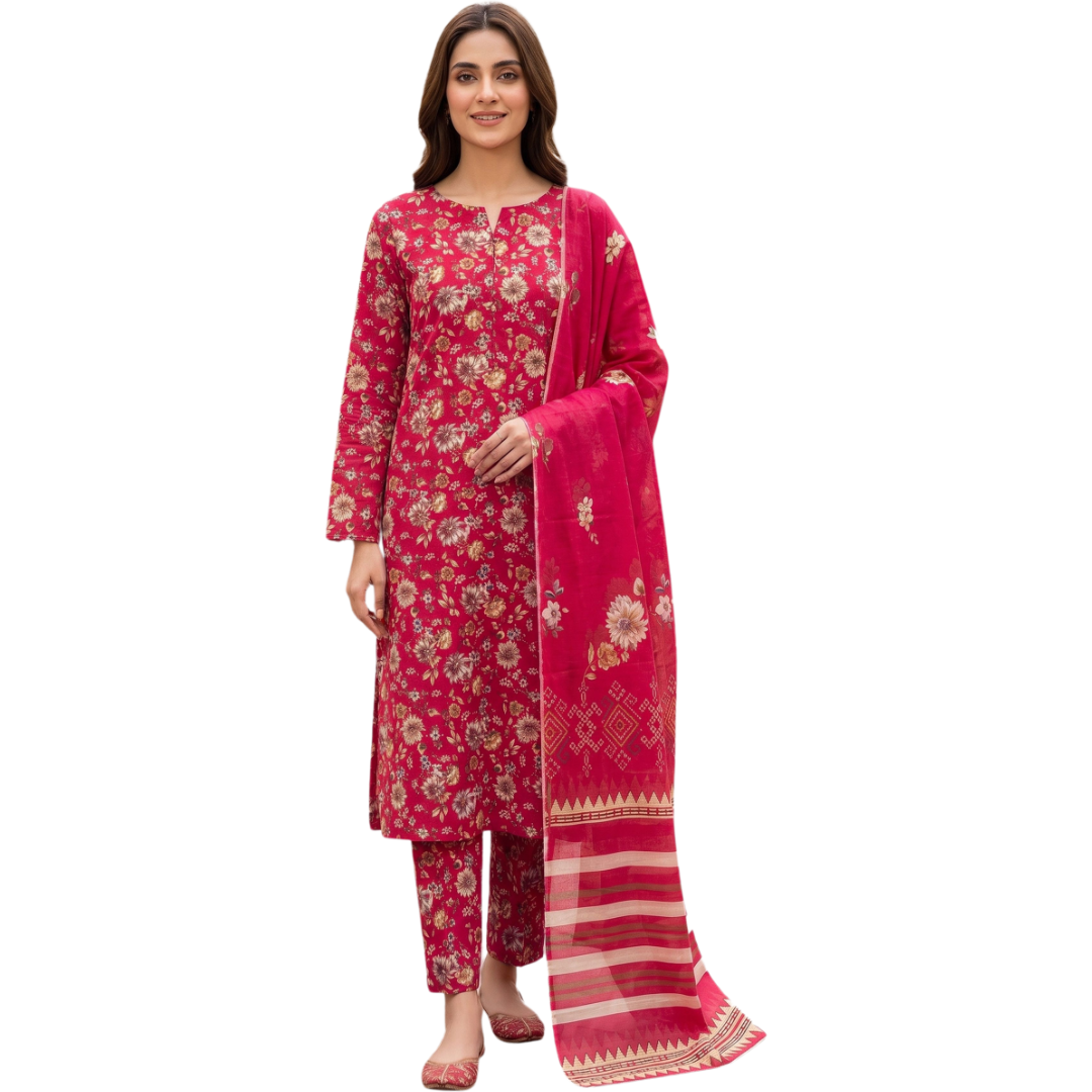 Seamless Elegance: The Allover Edit | Premium Lawn 3PC Suit desighn 01