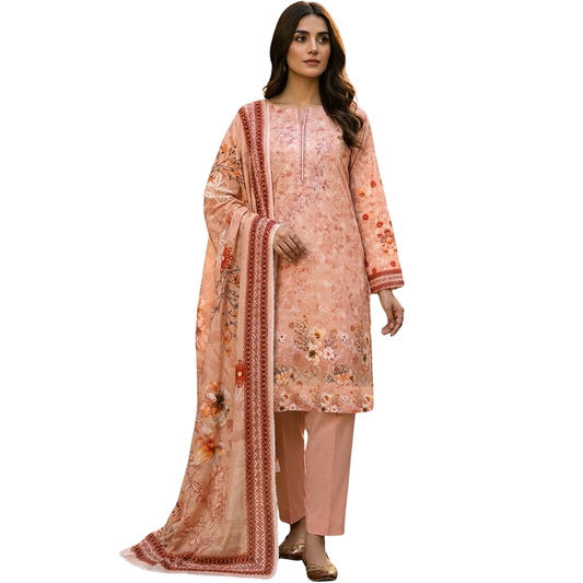 The Embroidery Suite Vol. 622 | Premium Lawn with Digital Print Voile Dupatta | Design 01