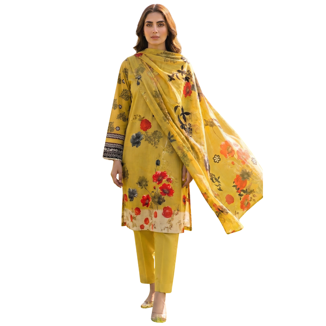 Bold & Textured: The Luxe Statement | Premium Digital Print Lawn – Vol 641 (Design 06)