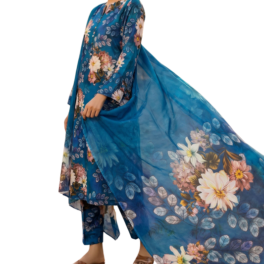 Cerulean Botanica – Premium Lawn Vol. 646 (Design 08)