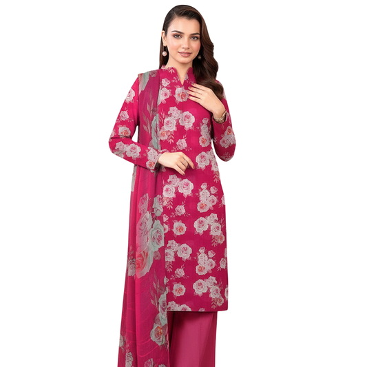 3-Piece Digital Allover Print Dabby Lawn Suit – Vol 612 (Design 5)