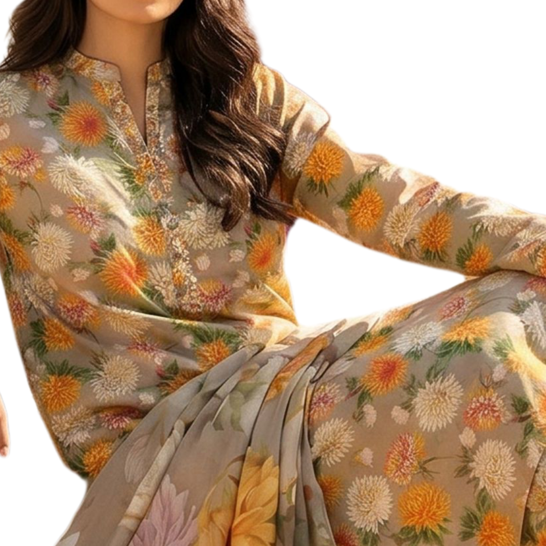 Gilded Marigold – Premium Lawn Vol. 646 (Design 06)