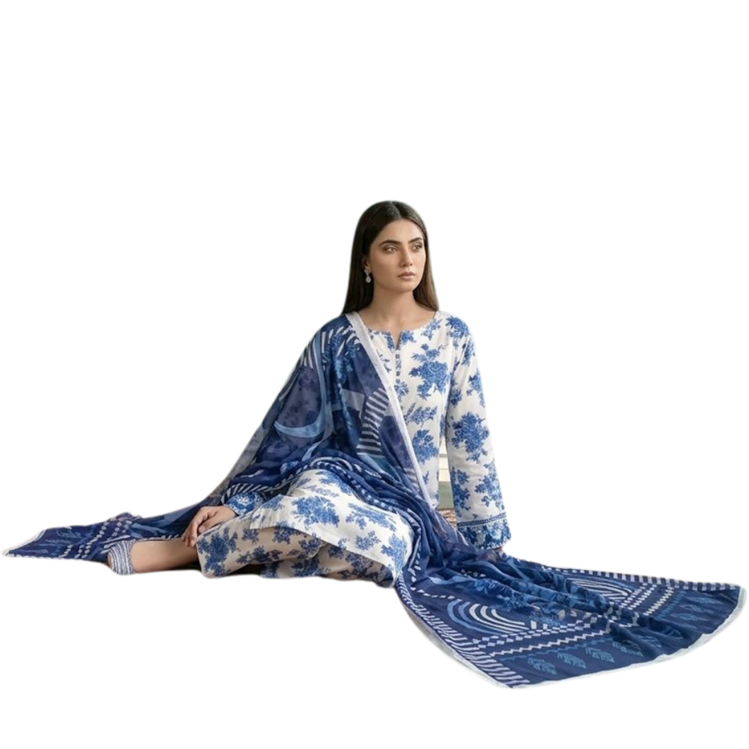 Seamless Elegance: The Allover Edit | Design 04| The Azure Bloom Ensemble