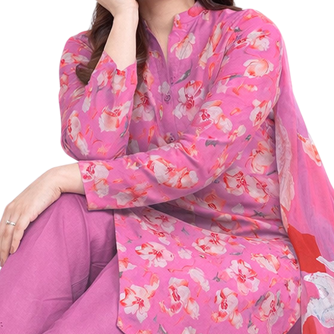 3-Piece Digital Allover Print Dabby Lawn Suit – Vol 612 (Design 3)