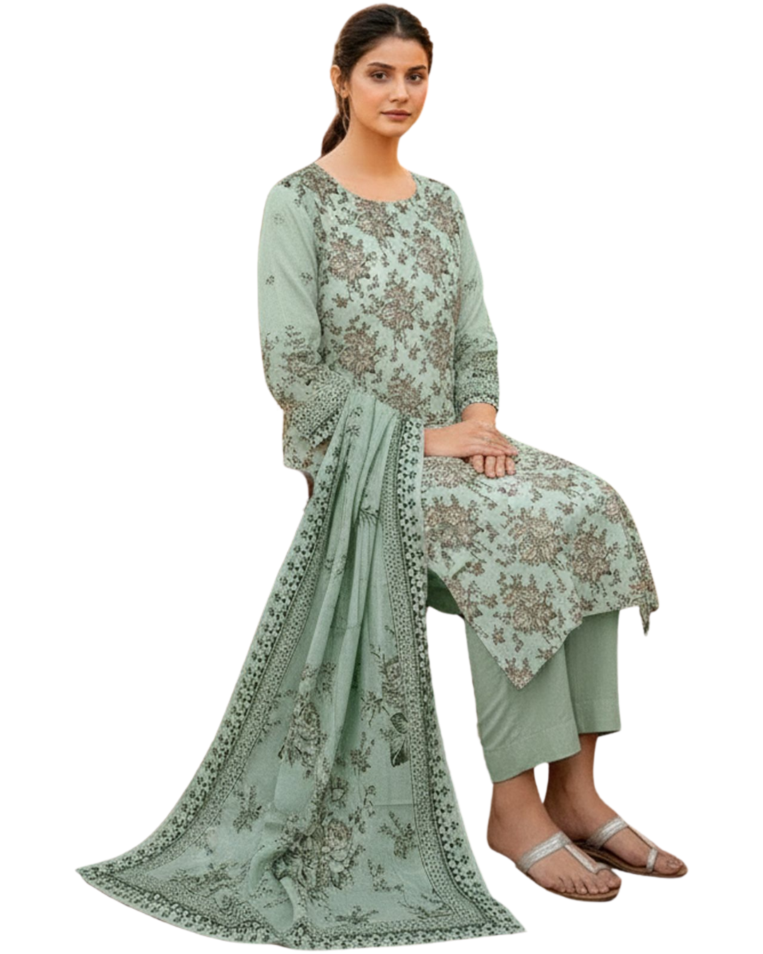 Timeless Grace: The Heritage Series | Premium Digital Print Lawn – Vol 484 (Design 05)