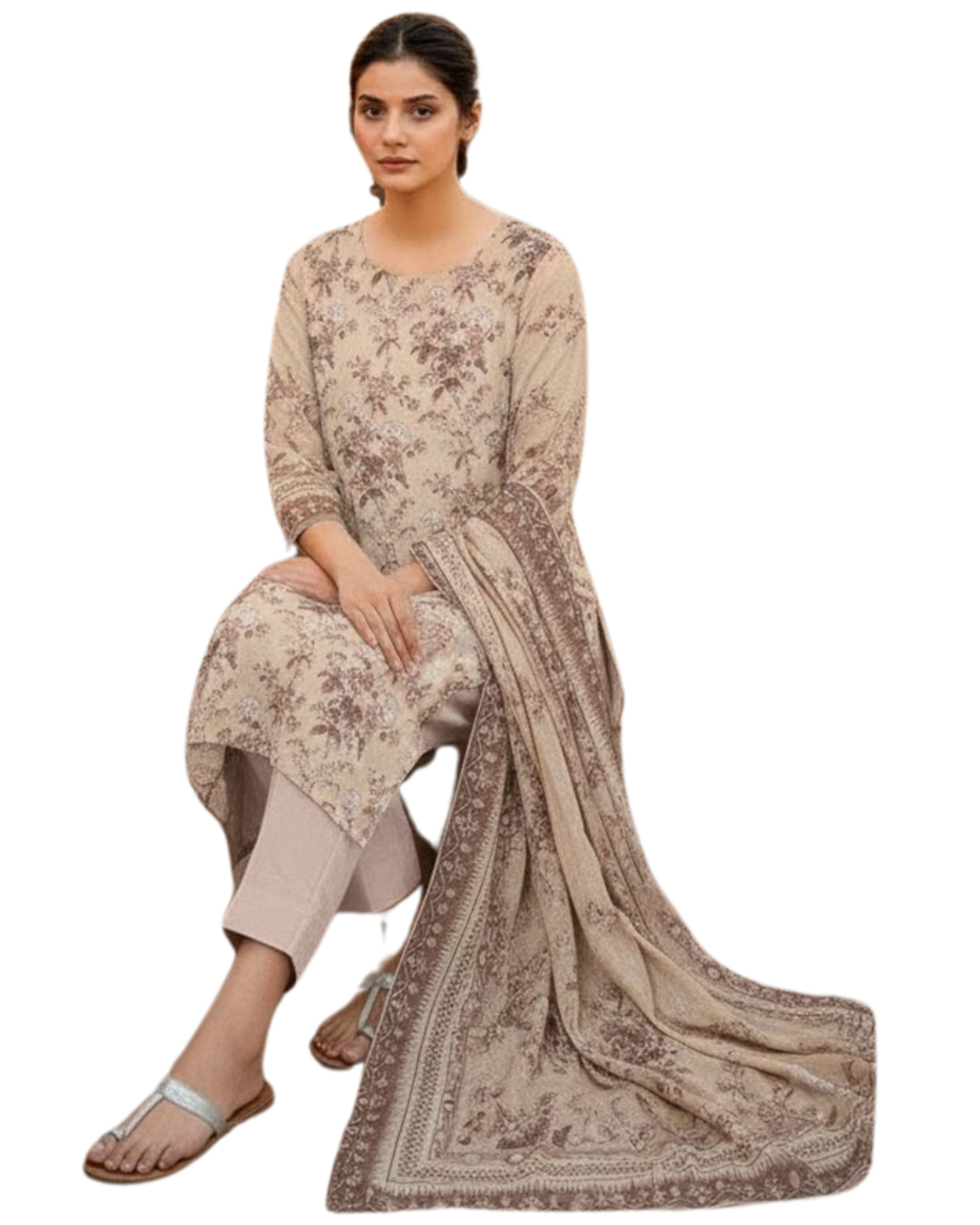 Timeless Grace: The Heritage Series | Premium Digital Print Lawn – Vol 484 (Design 08)