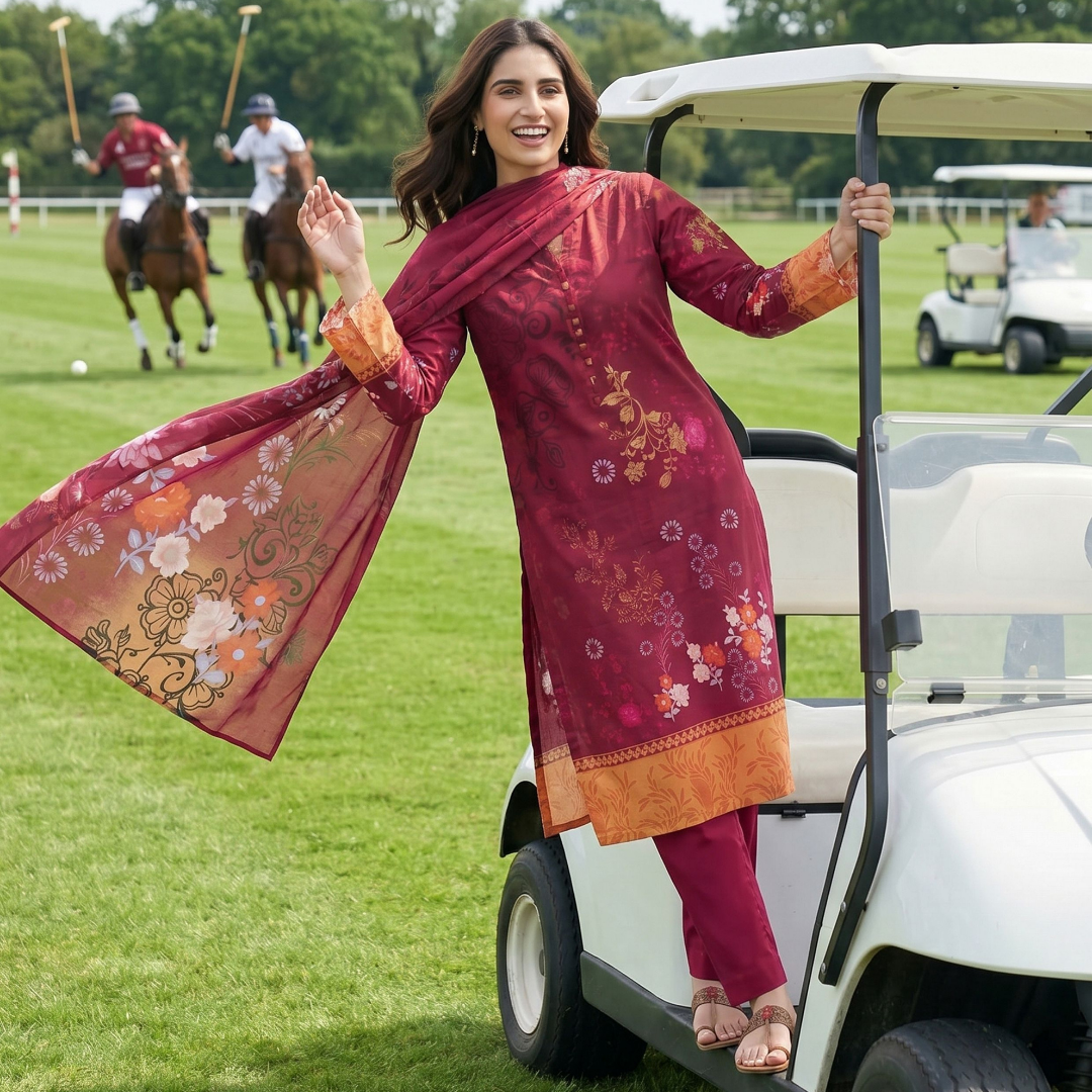 Bold & Textured: The Luxe Statement | Premium Digital Print Lawn – Vol 641 (Design 07)