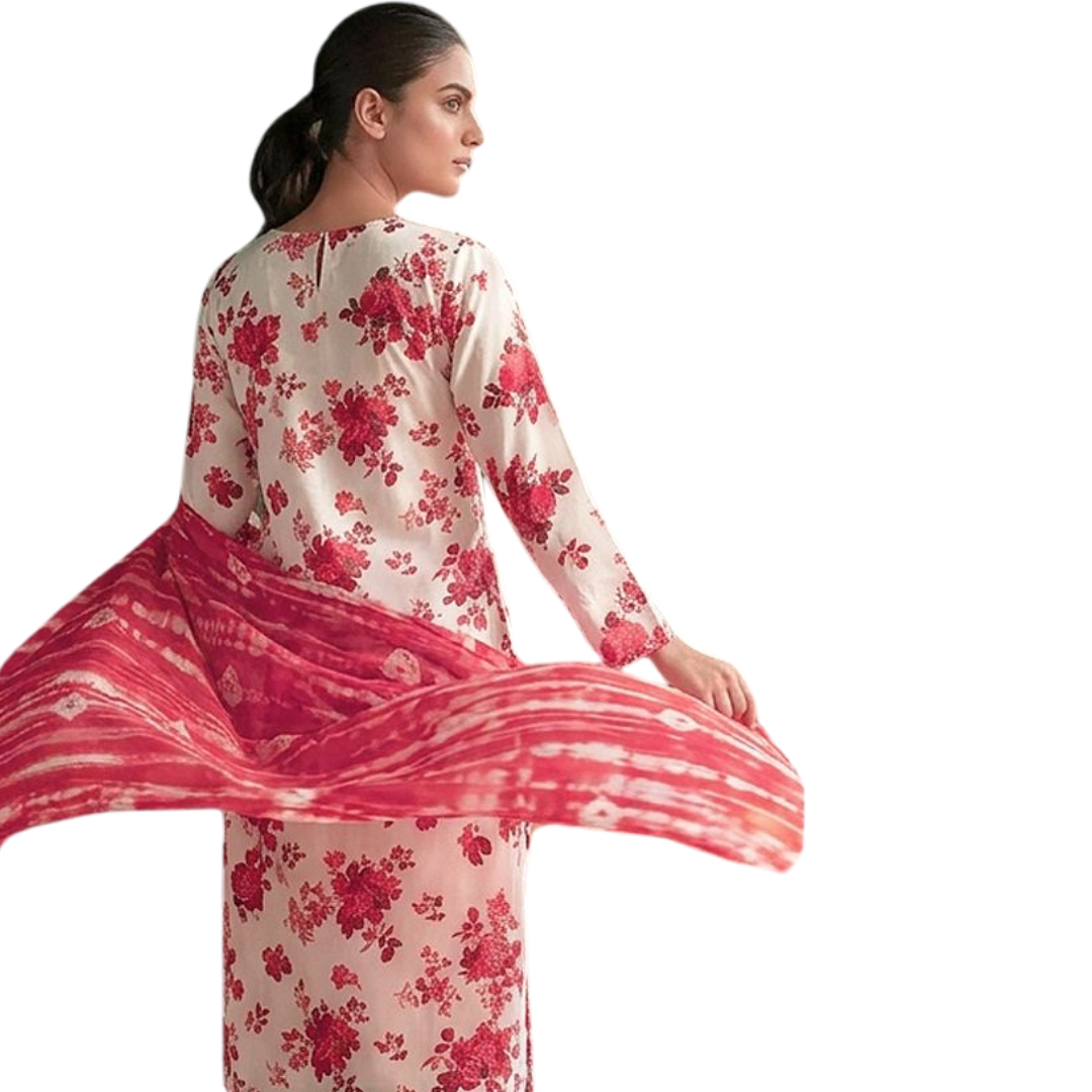 Seamless Elegance| Design 02 | The Crimson Petal Ensemble