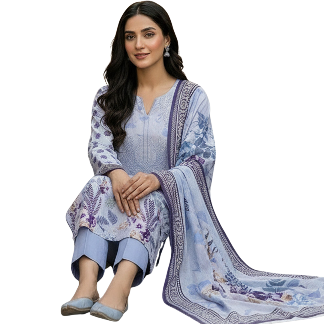 The Embroidery Suite Vol. 622 | Premium Lawn with Digital Print Voile Dupatta | Design No 03