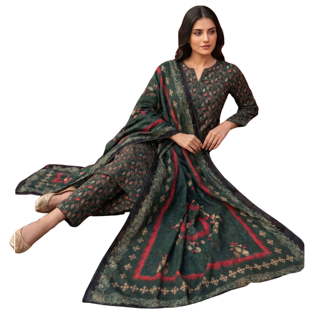 Seamless Elegance | Premium Lawn 3-Piece – Design No. 1 (Volume 630)