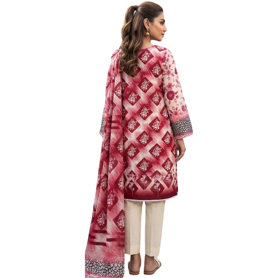 The Luxe Statement Vol. 606 | Premium Lawn with Digital Print Voile Dupatta | Design No 3
