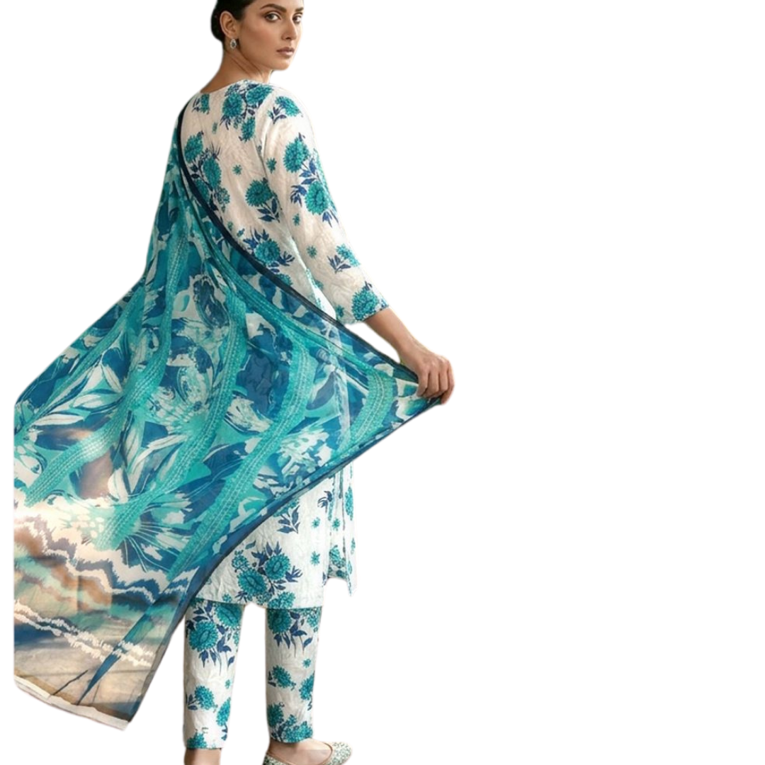 Seamless Elegance | Design 01 | The Turquoise Tropic Ensemble