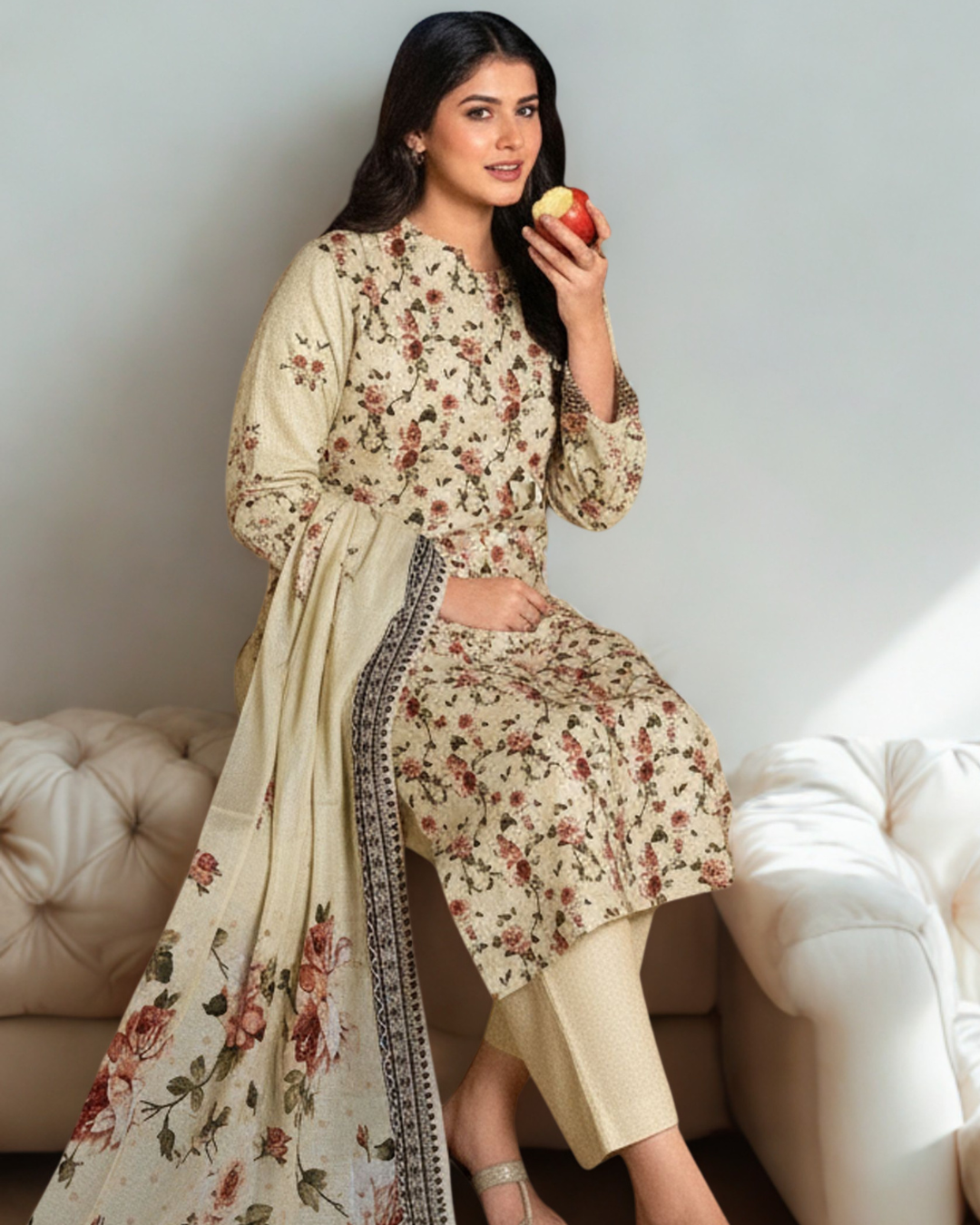 Timeless Grace: The Heritage Series | Premium Digital Print Lawn – Vol 484 (Design 07)
