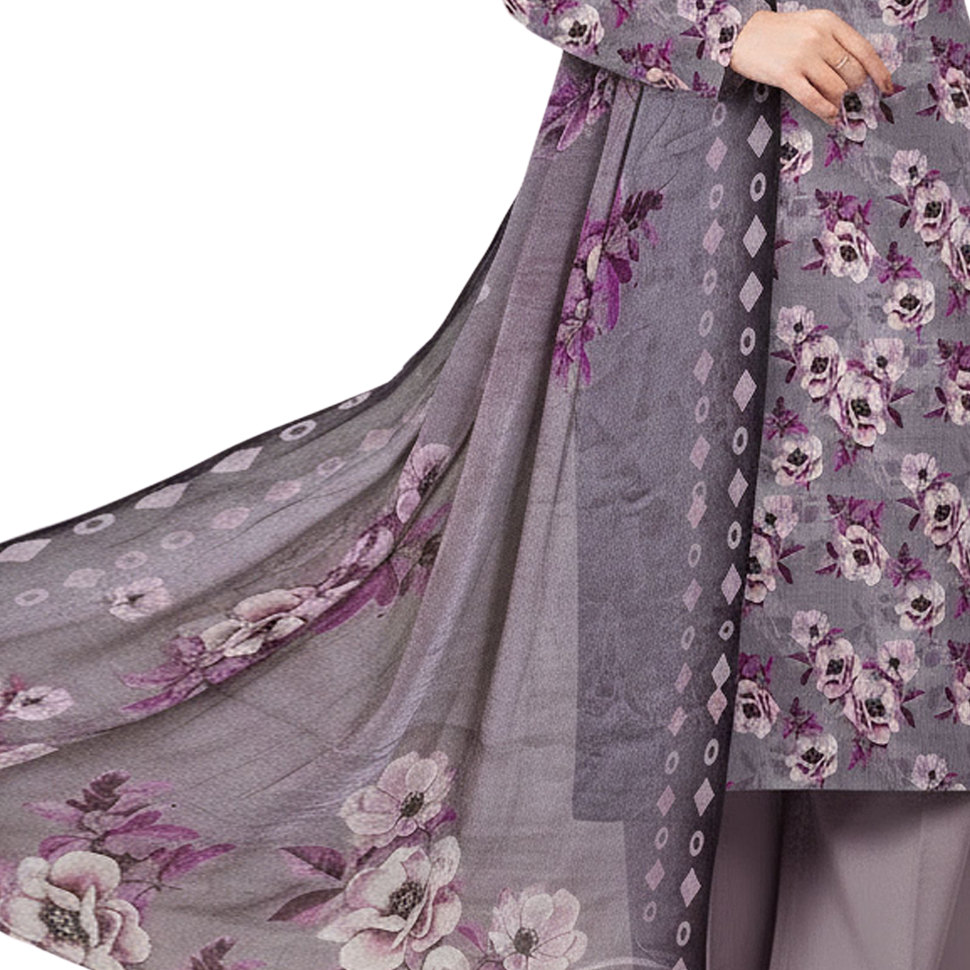 3-Piece Digital Allover Print Dabby Lawn Suit – Vol 612 (Design 9)