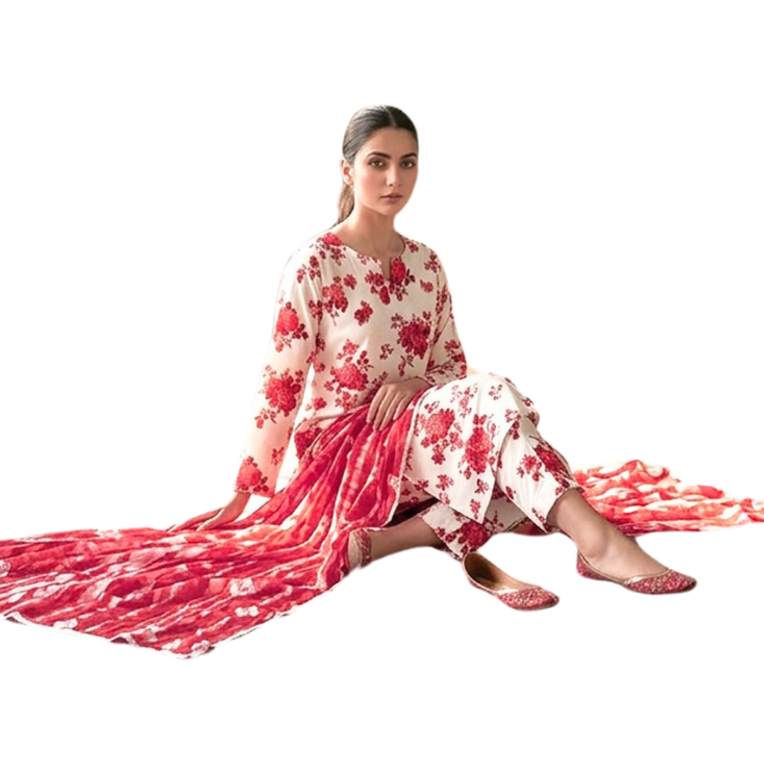 Seamless Elegance| Design 02 | The Crimson Petal Ensemble