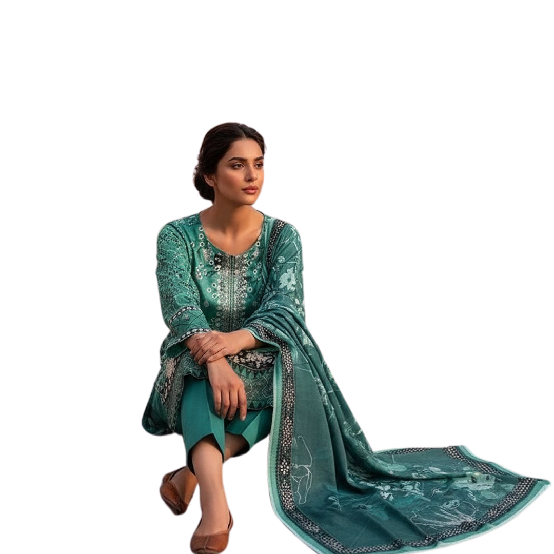 Artisanal Threads | Design 08 | The Teal Forest Ensemble