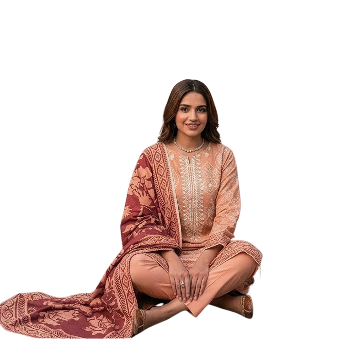 Artisanal Threads | Design 03 | The Peach Terracotta Ensemble