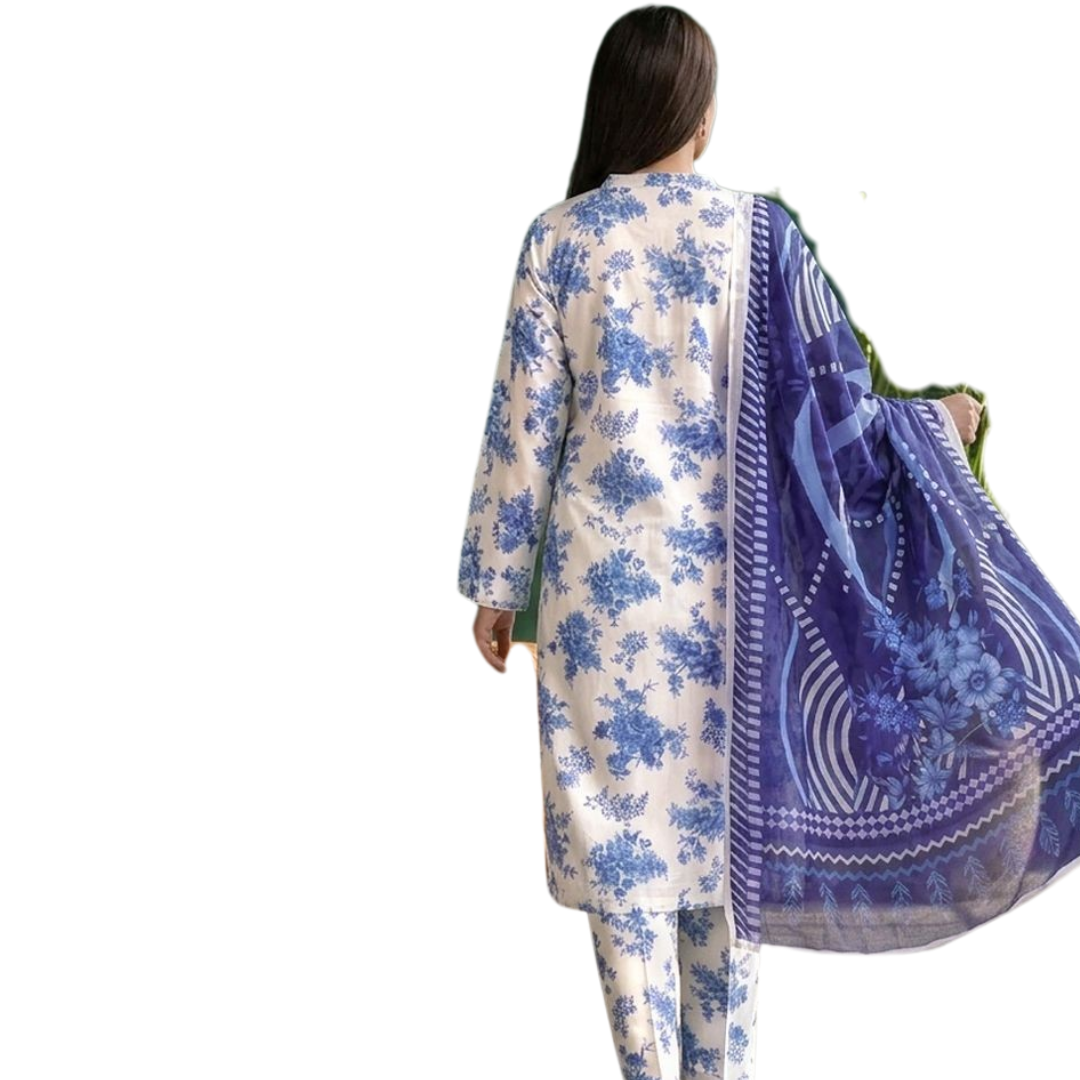 Seamless Elegance: The Allover Edit | Design 04| The Azure Bloom Ensemble