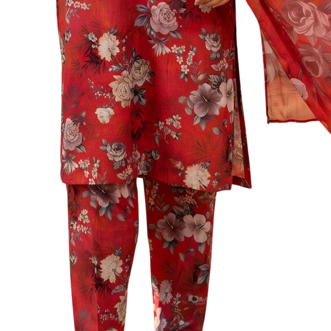 Crimson Elegance – Premium Lawn Vol. 646 (Design 07)