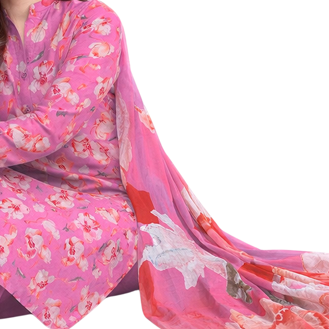 3-Piece Digital Allover Print Dabby Lawn Suit – Vol 612 (Design 3)