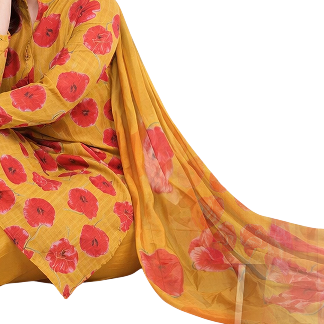3-Piece Digital Allover Print Dabby Lawn Suit – Vol 612 (Design 4)