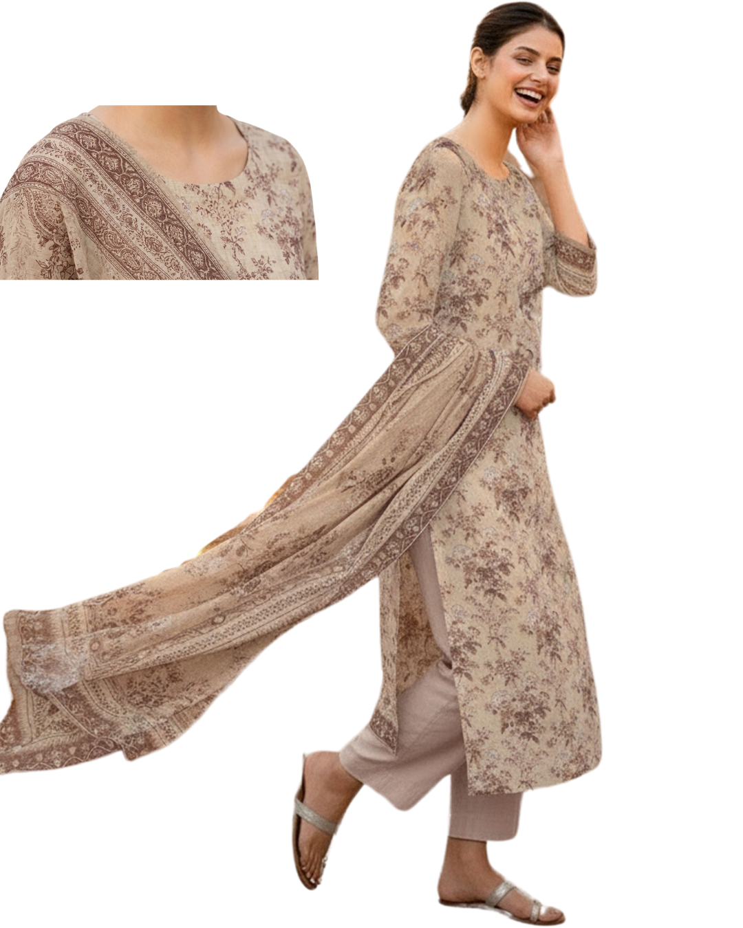 Timeless Grace: The Heritage Series | Premium Digital Print Lawn – Vol 484 (Design 08)