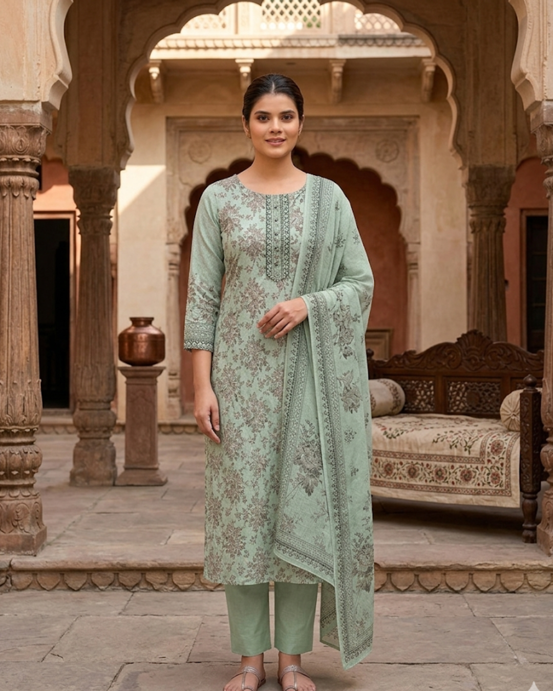 Timeless Grace: The Heritage Series | Premium Digital Print Lawn – Vol 484 (Design 05)