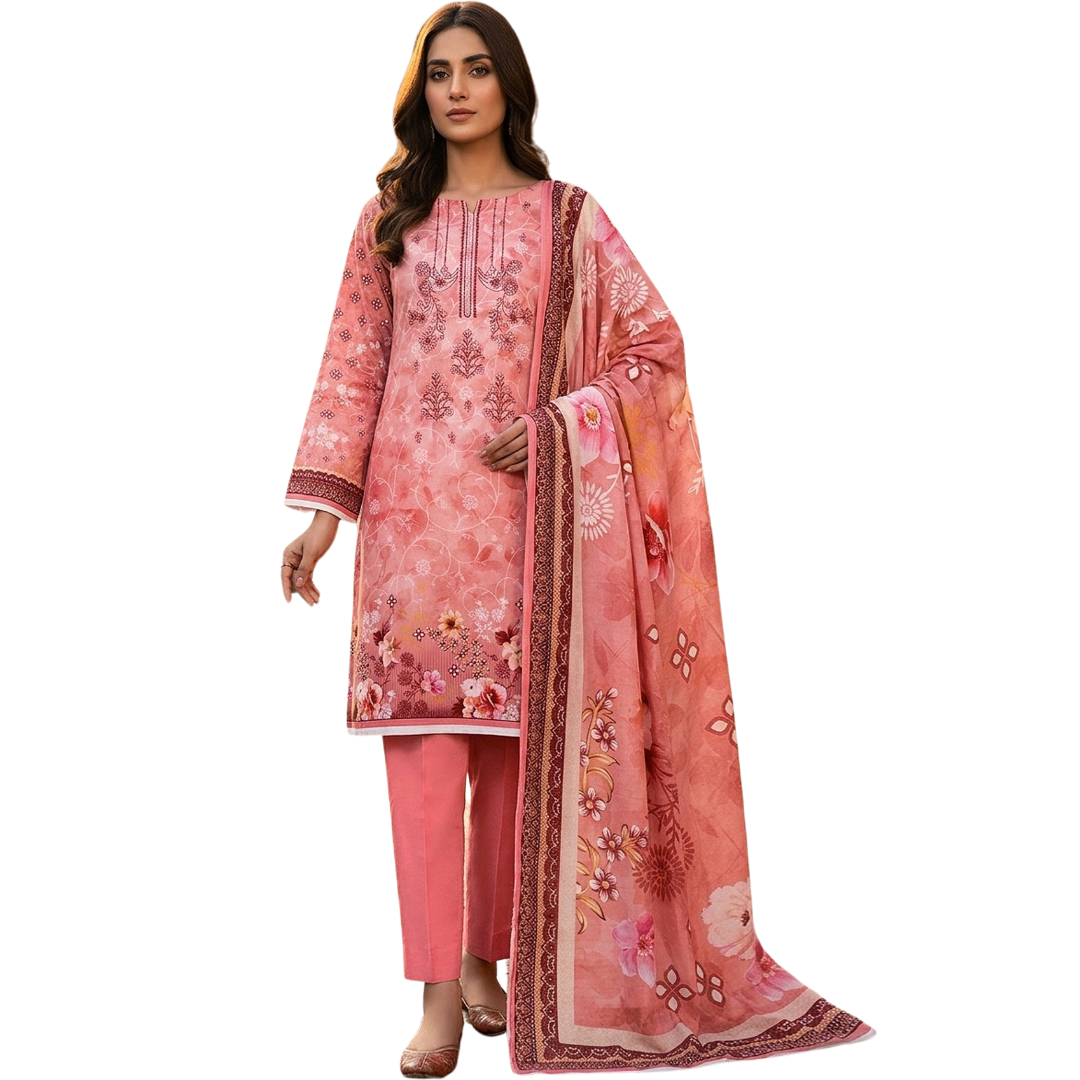The Embroidery Suite Vol. 622 | Premium Lawn with Digital Print Voile Dupatta | Design 01