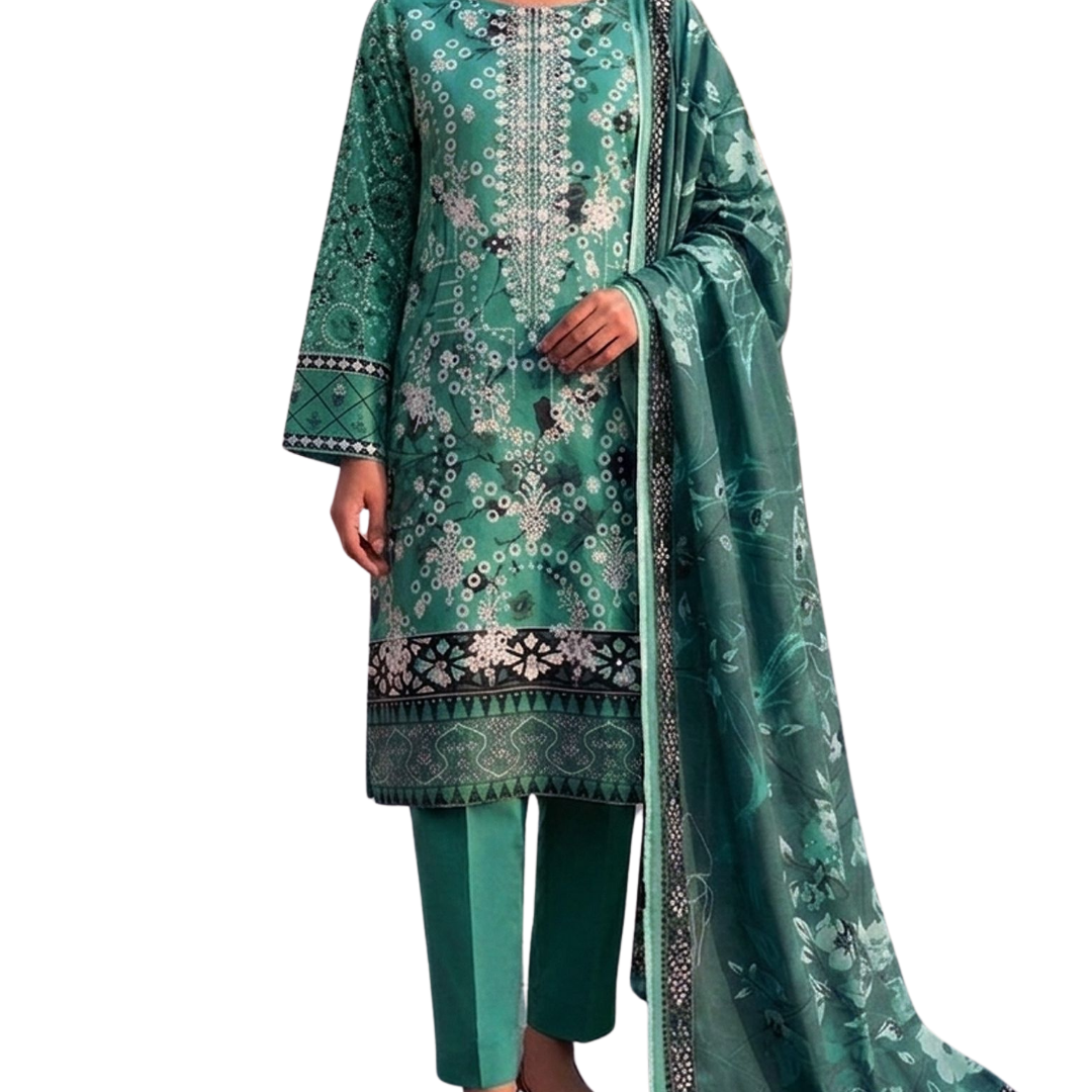 Artisanal Threads | Design 08 | The Teal Forest Ensemble