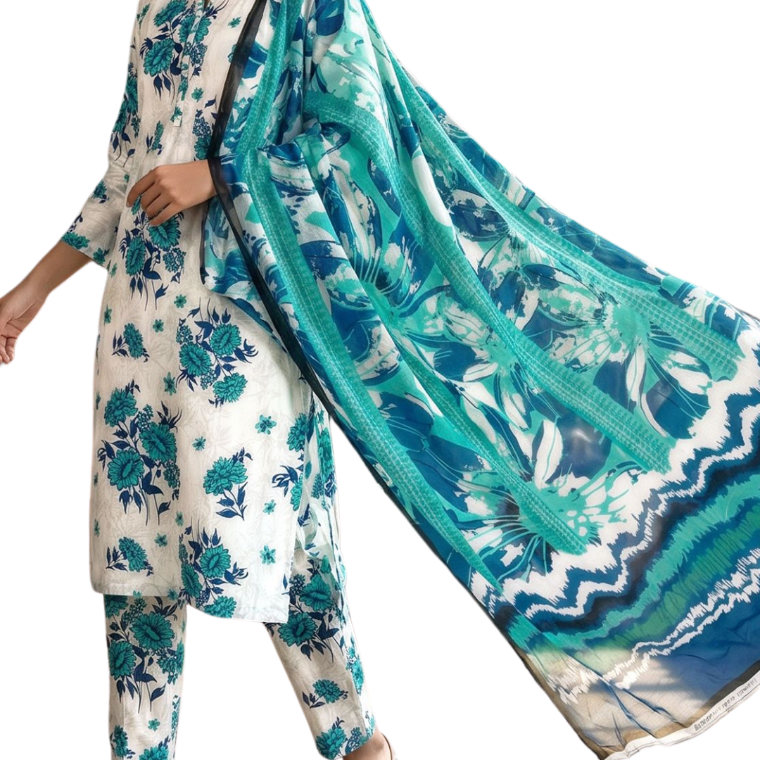 Seamless Elegance | Design 01 | The Turquoise Tropic Ensemble