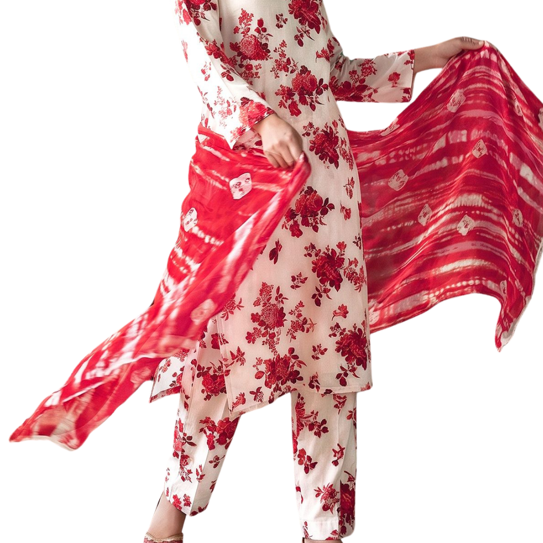 Seamless Elegance| Design 02 | The Crimson Petal Ensemble