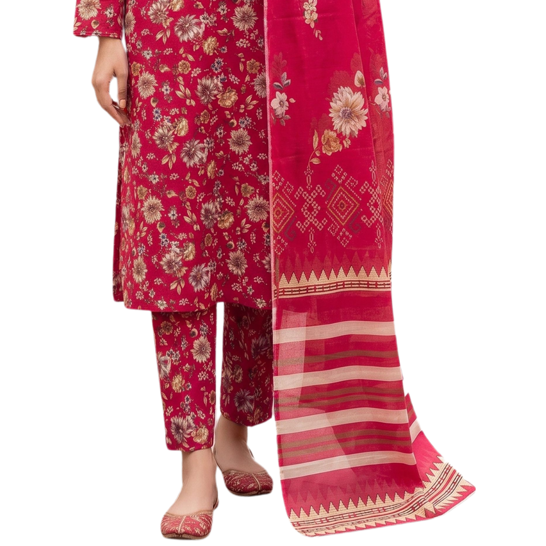 Seamless Elegance: The Allover Edit | Premium Lawn 3PC Suit desighn 01