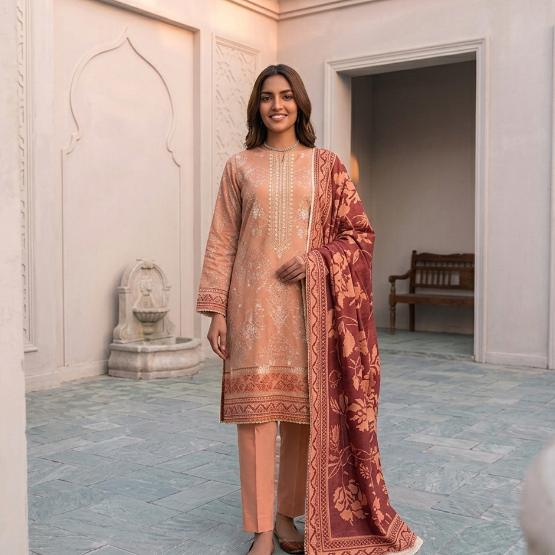 Artisanal Threads | Design 03 | The Peach Terracotta Ensemble