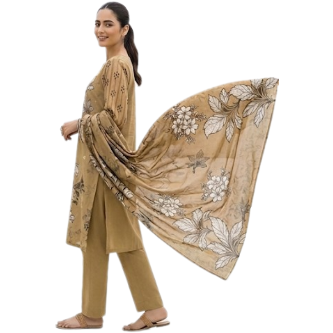 Bold & Textured: The Luxe Statement | Premium Digital Print Lawn – Vol 641 (Design 08)