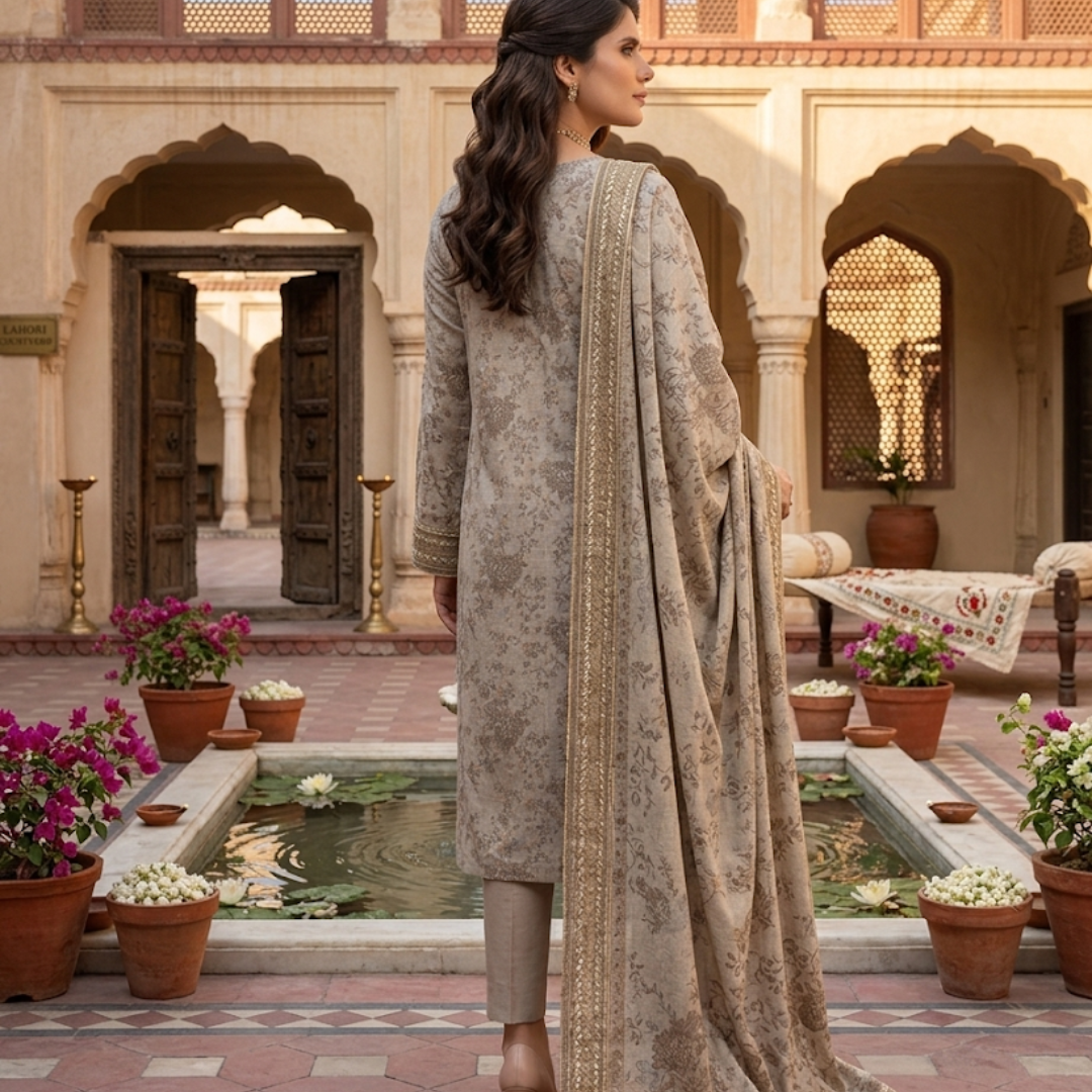 Timeless Grace: The Heritage Series | Premium Digital Print Lawn – Vol 484 (Design 02)