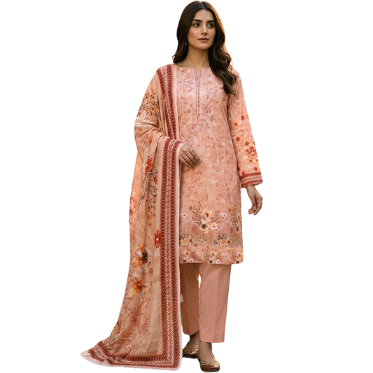 Artisanal Threads | Digital Print Neckline Embroidered Premium Lawn – Vol 622